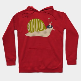 French Snail says Bonjour Hoodie